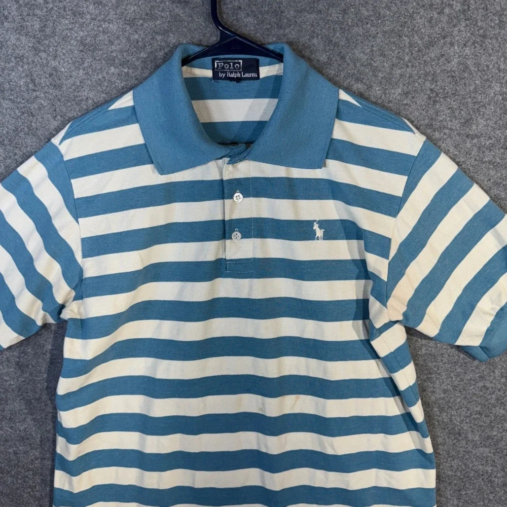 Polo Ralph Lauren Striped Short Sleeve Polo‎ Shirt Blue White XL